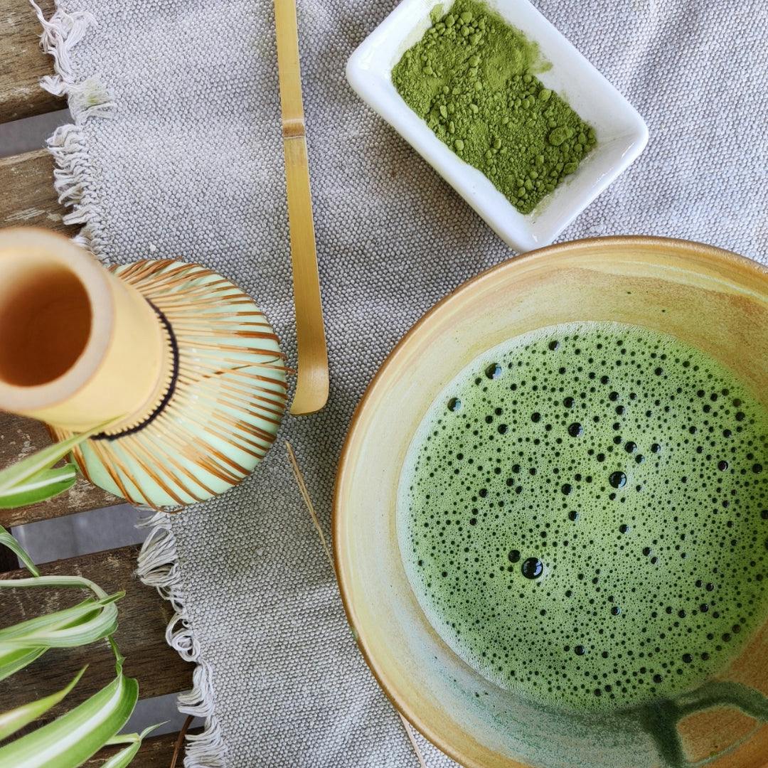 Selezione di tè verde matcha giapponese biologico